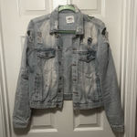 Almost Famous Light Blue Distressed Jean Jacket Photo 0