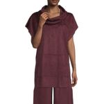 Bryn Walker  Faux Suede Pocket‎ Poncho Tunic Top Size S Porto Burgundy Photo 1