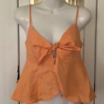 Forever 21 NWT LIGHT ORANGE Linen-blend Tie-front Cutout Cam Photo 0