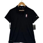 Nike New Golf Womens XL NBA Polo Shirt Dry Fit Short Sleeve Pullover Black Photo 0