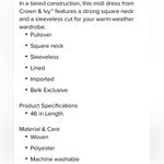 Crown & Ivy  PM sleeveless tiered midi dress square neck lined striped patriotic Photo 4