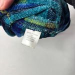 Plaid Chenille Knit Infinity Scarf Blue Green Rayon Preppy 2010s Retro Cozy Gift Photo 3