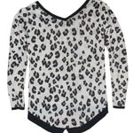 Rebecca Taylor Leopard Print V-Neck Lightweight High Low Sweater Top Size XS Photo 2