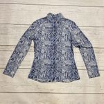 Boston Proper Active Ruched Snakeskin Rhinestone Zip Up Photo 3