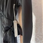 Tart  Isono Poly Silk Wrap Mini Dress Long Sleeve Elegant Black Medium NWT Photo 9