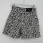 Steel Vintage Daisy Print Floral 80s Cotton Shorts Size 5 Juniors Blue Photo 3
