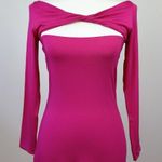 SER.O.YA Irene Dress Midi Long Sleeve Bodycon Cutout Stretch Jersey Pink M NWT Size M Photo 8