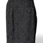 Vintage Silk Studio Black Pin Polka Dots Textured Midi Pencil Skirt Velvet Size 6 Photo 0