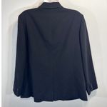 Ralph Lauren Lauren Black Wool Blend Blazer Women's Size 14W Button Front Preppy Photo 5