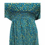 Xhilaration  V-Neck Cheetah Leopard Animal Print Swim‎ Cover Up Blue Green Large Photo 3