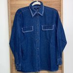 NWT REGATTA embroidered denim long sleeve button down shirt size small Blue Photo 1