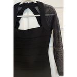 Vtg Moda International Mini Dress Sz XS Black Bodycon Mesh LBD Cocktails Party Photo 2