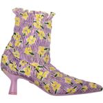 Amy Crookes Marte Purple Yellow Floral Print Ankle Boots Pointed Toe IT 37/US 7 Photo 0