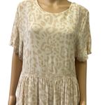 Shoulder Brand Cream Short Sleeve Midi Maxi Pocket Dress Imported 44 US 14 XXL Tan Photo 2