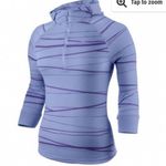 Nike  Purple Striped Hooded Half Sleeve Tee Photo 2