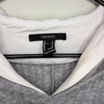 Forever 21  size medium M grey long sleeve sweater vest dress with white collar Photo 1