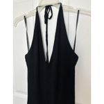 Abercrombie & Fitch  Black Ribbed Halter Mini Dress V Neck Size XL Cocktail Hoco Photo 3