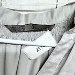 ZARA  Basic Top Women Sz XS Satin Button Front Long Sleeve Blouse Silver V Neck Photo 1