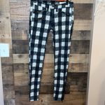 Rag and Bone  Black & White Buffalo Check Skinny Pants with Zippers at Hem Photo 2