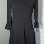 Kate Spade Broome Street Black Fit & Flare Dress Ruffle Cuff Size M Photo 0