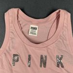 PINK - Victoria's Secret  Tank Top Womens S Sequin Logo Sleeveless Racerback Tank Photo 7