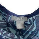 Aerie  AE Womens S Cold Shoulder Tassel Tie Hippie Boho Peasant Top Blue Swirl Photo 3