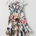 Amanda Uprichard Womens Dress Floral Sheath Panelled Ruffled Light Blue S Photo 0