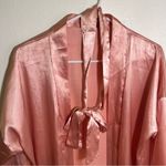 Satin Robe Light Pink Black Lace Trim M Size M Photo 5