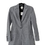 NWT FAVORITE DAUGHTER Gingham Navy Collared Relaxed Single Breasted Blazer XS Blue Photo 1