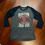 Majestic Threads 3/4 Sleeve T Shirt Top Grey Red Navy Medium Boston Red Sox Photo 1