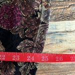 MSK Floral Draped Collar Top – Size Small Black Photo 5