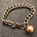 Vintage Lisner silver tone bracelet with gold filled basketball charm Photo 0