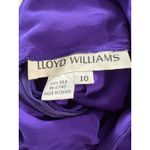 Lloyd Williams Women's Purple 100% Silk Pleated Midi Skirt Size 10 Photo 3