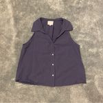 Sundays  sleeveless button down navy blouse size small Photo 1