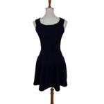 Eliza J  Blue Knit Fit‎ And Flare Sleeveless Dress Small Elegant Stretchy Classic Photo 4