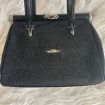Mystique Collection Genuine Stingray Skin Black
Leather Handbag Vintage Purse Black Photo 1