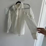 Rebecca Taylor Long Sleeve Geo Eyelet Blouse Top Size XS Photo 2