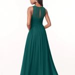 Azazie Elegant Green Sleeveless Maxi Dress color peacock Photo 1