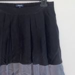 Madewell  black gray silk blend pleated skirt Photo 5