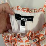 Slate + Willow  Printed Ruffle Hem Cream Orange Midi Dress Formal Wedding Guest Photo 5