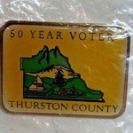 Vtg 50 Year Voter Thurston County Washington State Pin Voting WA Politics Photo 0