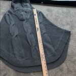 J. McLaughlin  Gray Merino Wool Cape Poncho Rabbit Fur Hood M/L Photo 9