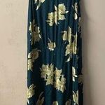 Vintage Caroline Wells Collection Dark Green & Beige Floral Maxi Dress Sz 8 EUC Photo 0