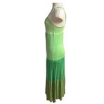 Gap Multi Green colored cotton spaghetti strap maxi dress size S Photo 2