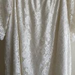 Kate Kasin Ivory Lace Off Shoulder Dressy Top Mini Tunic Bridal Cottagecore Chic White Size L Photo 4