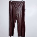 Lysse  Vegan Leather Wide Leg Deep Burgundy XL Pull On Stretch NWT Photo 1