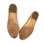 Coach CHRISANN Metallic Goldtone Ballet Flats floral round toe leather 7 Photo 2