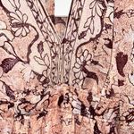 o.p.t. Pink Multi Color Floral Design V Neck Ruched Waist Size XS Photo 3