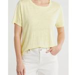 Eileen Fisher Crewneck Short Sleeve Organic Linen Tee Shirt Citrus XXS NWT Photo 0