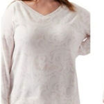 Athleta  Agate Paisley Cream Coaster Luxe V Neck Sweatshirt Large Photo 0